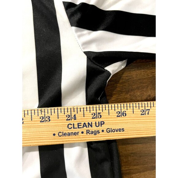 Striped Referee Shirt Black & White V-Neck Short Sleeve 2XL Polyester Athletic W - Picture 5 of 5